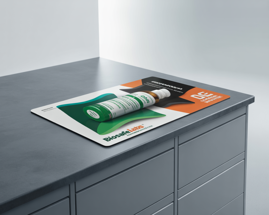 Antimicrobial surface counter mat for healthcare and food service counters