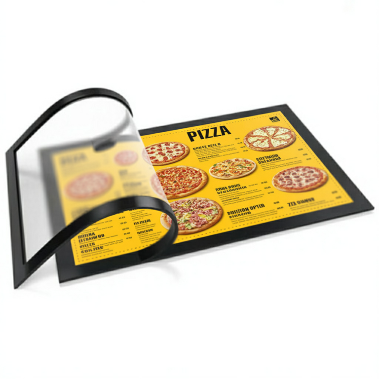 Magnetic counter mat with quick-swap promotional insert