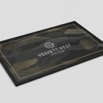 Branded dye sublimation counter mat used at a trade show booth display