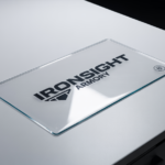 Clear transparent counter mat with custom 4-color printed logo