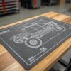Close-up of Duramat counter mat showing high-resolution printed surface